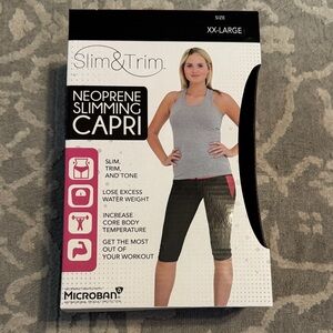 Neoprene Slimming Capri - Black and Pink